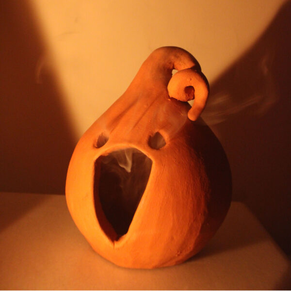 Terracotta Halloween Pumpkin Lantern Decoration