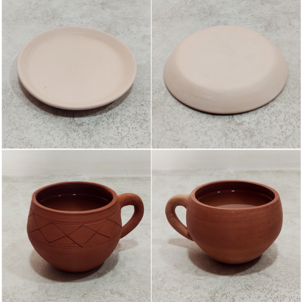 clay terracotta tea cups